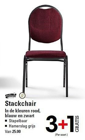 Aanbiedingen Stackchair in de kleuren rood, blauw en zwart - Sediamo - Geldig van 07/08/2014 tot 25/08/2014 bij Sligro
