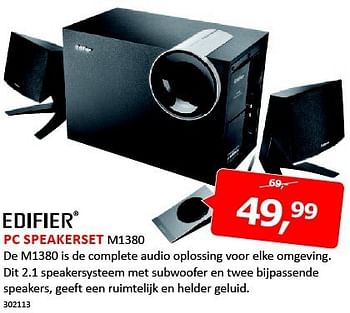 Aanbiedingen Edifier pc speakerset m1380 - Edifier - Geldig van 08/08/2014 tot 24/08/2014 bij De Harense Smid