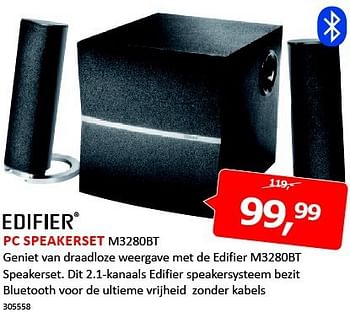 Aanbiedingen Edifier pc speakerset m3280bt - Edifier - Geldig van 08/08/2014 tot 24/08/2014 bij De Harense Smid
