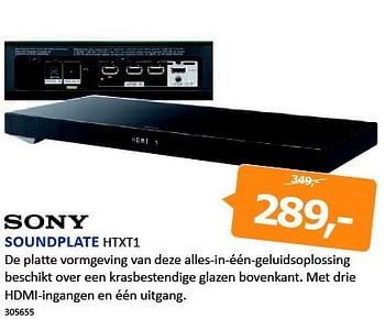 Aanbiedingen Sony soundplate htxt1 - Sony - Geldig van 08/08/2014 tot 24/08/2014 bij De Harense Smid