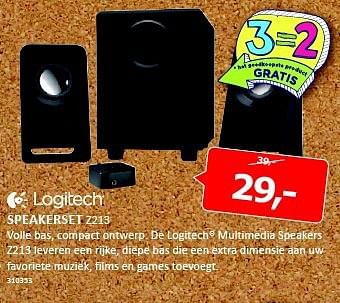 Aanbiedingen Logitech speakerset z213 - Logitech - Geldig van 08/08/2014 tot 24/08/2014 bij De Harense Smid