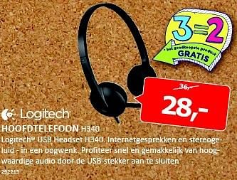 Aanbiedingen Logitech hoofdtelefoon h340 - Logitech - Geldig van 08/08/2014 tot 24/08/2014 bij De Harense Smid