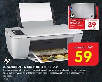 Aanbiedingen Hp draadloze all-in-one printer deskjet 2542 - HP - Geldig van 08/08/2014 tot 24/08/2014 bij It's Electronics