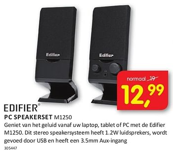 Aanbiedingen Edifier pc speakerset m1250 - Edifier - Geldig van 08/08/2014 tot 24/08/2014 bij It's Electronics