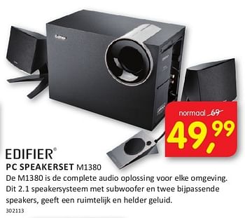 Aanbiedingen Edifier pc speakerset m1380 - Edifier - Geldig van 08/08/2014 tot 24/08/2014 bij It's Electronics