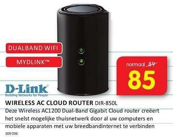Aanbiedingen D-link wireless ac cloud router dir-850l - D-Link - Geldig van 08/08/2014 tot 24/08/2014 bij It's Electronics
