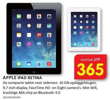Aanbiedingen Apple ipad retina - Apple - Geldig van 08/08/2014 tot 24/08/2014 bij It's Electronics