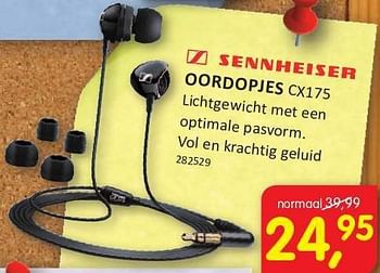 Aanbiedingen Sennheiser oordopjes cx175 - Sennheiser  - Geldig van 08/08/2014 tot 24/08/2014 bij It's Electronics