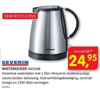 Aanbiedingen Severin waterkoker wk3348 - Severin - Geldig van 08/08/2014 tot 24/08/2014 bij It's Electronics