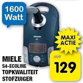 Aanbiedingen Miele topkwaliteit stofzuiger s4-ecoline - Miele - Geldig van 08/08/2014 tot 26/08/2014 bij Maxwell