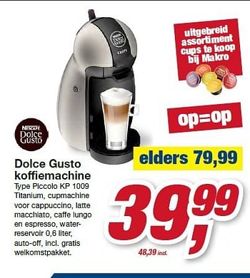 Aanbiedingen Dolce gusto koffiemachine - Krups - Geldig van 09/08/2014 tot 10/08/2014 bij Makro