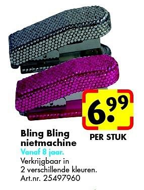 Aanbiedingen Bling bling nietmachine - Bling Bling - Geldig van 09/08/2014 tot 24/08/2014 bij Bart Smit