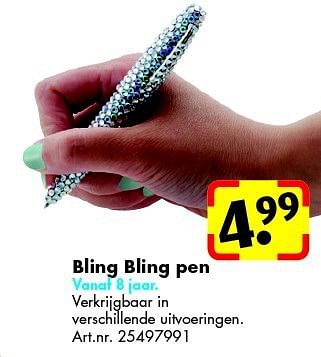 Aanbiedingen Bling bling pen - Bling Bling - Geldig van 09/08/2014 tot 24/08/2014 bij Bart Smit