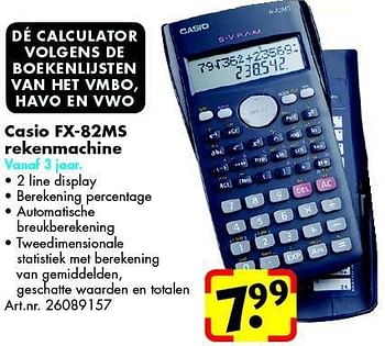 Aanbiedingen Casio fx-82ms rekenmachine - Casio - Geldig van 09/08/2014 tot 24/08/2014 bij Bart Smit