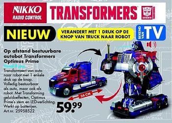 Aanbiedingen Op afstand bestuurbare autobot transformers optimus prime - Transformers - Geldig van 09/08/2014 tot 24/08/2014 bij Bart Smit