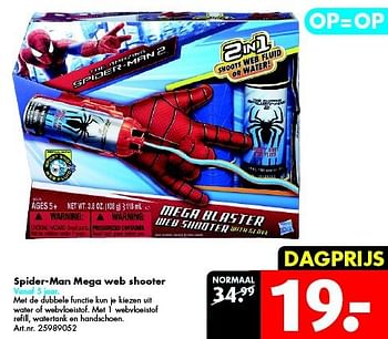 Aanbiedingen Spider-man mega web shooter - Spider-man - Geldig van 09/08/2014 tot 24/08/2014 bij Bart Smit