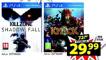 Aanbiedingen Killzone - Sony Computer Entertainment Europe - Geldig van 09/08/2014 tot 24/08/2014 bij Bart Smit