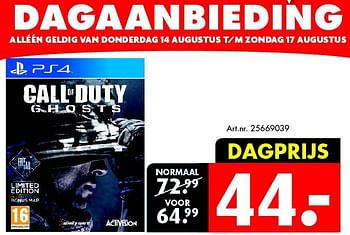 Aanbiedingen Call of duty - Activision - Geldig van 09/08/2014 tot 24/08/2014 bij Bart Smit