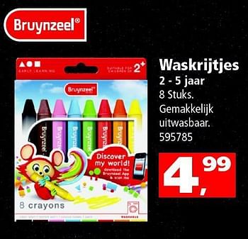 Aanbiedingen Waskrijtjes - Bruynzeel - Geldig van 09/08/2014 tot 14/09/2014 bij Intertoys