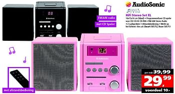 Aanbiedingen Hifi stereo set xl - Audiosonic - Geldig van 09/08/2014 tot 14/09/2014 bij Intertoys