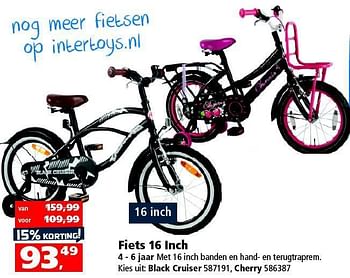 Aanbiedingen Fiets 16 inch - Huismerk - Intertoys - Geldig van 09/08/2014 tot 14/09/2014 bij Intertoys