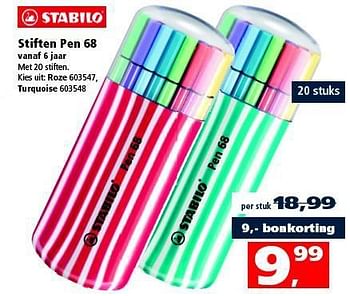 Aanbiedingen Stiften pen 68 - Stabilo - Geldig van 09/08/2014 tot 14/09/2014 bij Intertoys