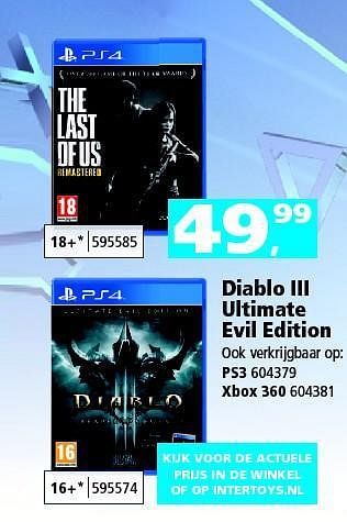 Aanbiedingen Diablo iii ultimate evil edition - Blizzard Entertainment - Geldig van 09/08/2014 tot 14/09/2014 bij Intertoys