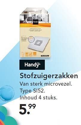 Aanbiedingen Handy stofzuigerzakken si52 - Handy - Geldig van 09/08/2014 tot 17/09/2014 bij Blokker