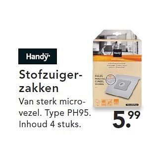 Aanbiedingen Handy stofzuigerzakken ph95 - Handy - Geldig van 09/08/2014 tot 17/09/2014 bij Blokker