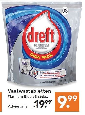 Aanbiedingen Vaatwastabletten - Dreft - Geldig van 09/08/2014 tot 17/09/2014 bij Blokker