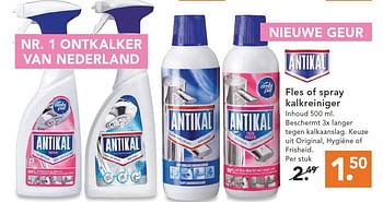 Aanbiedingen Fles of spray kalkreiniger - Antikal - Geldig van 09/08/2014 tot 17/09/2014 bij Blokker