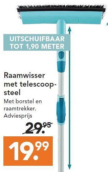Aanbiedingen Raamwisser met telescoopsteel - Leifheit - Geldig van 09/08/2014 tot 17/09/2014 bij Blokker