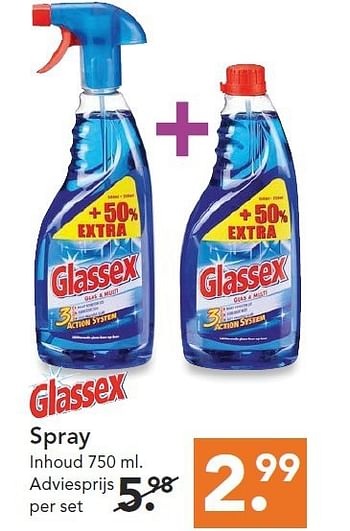 Aanbiedingen Spray - Glassex - Geldig van 09/08/2014 tot 17/09/2014 bij Blokker