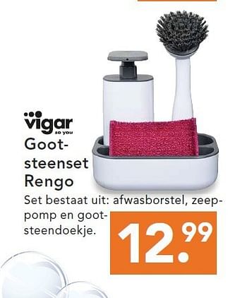 Aanbiedingen Gootsteenset rengo - Vigar - Geldig van 09/08/2014 tot 17/09/2014 bij Blokker