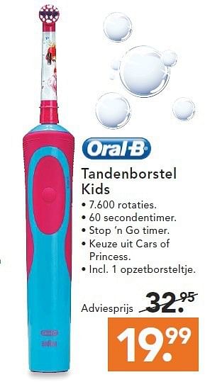 Aanbiedingen Tandenborstel kids - Oral-B - Geldig van 09/08/2014 tot 17/09/2014 bij Blokker
