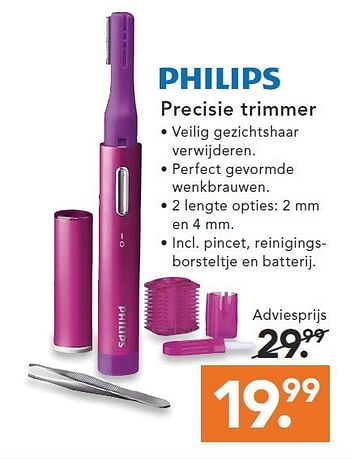 Aanbiedingen Precisie trimmer - Philips - Geldig van 09/08/2014 tot 17/09/2014 bij Blokker