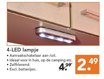 Aanbiedingen 4-led lampje - Huismerk - Blokker - Geldig van 09/08/2014 tot 17/09/2014 bij Blokker
