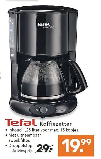 Aanbiedingen Tefal koffiezetter - Tefal - Geldig van 09/08/2014 tot 17/09/2014 bij Blokker