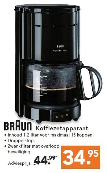 Aanbiedingen Braun koffiezetapparaat - Braun - Geldig van 09/08/2014 tot 17/09/2014 bij Blokker