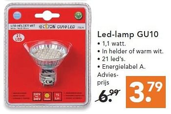 Aanbiedingen Ectron led-lamp gu10 - Ectron - Geldig van 09/08/2014 tot 17/09/2014 bij Blokker