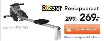 Aanbiedingen Roeiapparaat - Rossler - Geldig van 09/08/2014 tot 17/09/2014 bij Blokker