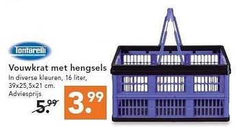 Aanbiedingen Vouwkrat met hengsels - Tontarelli - Geldig van 09/08/2014 tot 17/09/2014 bij Blokker