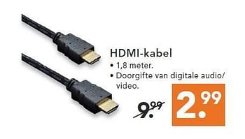 Aanbiedingen Hdmi-kabel - Huismerk - Blokker - Geldig van 09/08/2014 tot 17/09/2014 bij Blokker