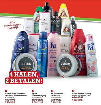 Aanbiedingen Schwarzkopf-essence shampoo of conditioner - Schwartzkopf - Geldig van 10/08/2014 tot 16/08/2014 bij Em-té