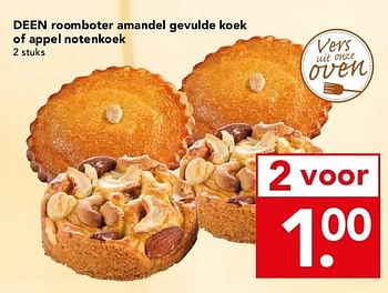 Aanbiedingen Deen roomboter amandel gevulde koek of appel notenkoek - Huismerk deen supermarkt - Geldig van 10/08/2014 tot 16/08/2014 bij Deen Supermarkten