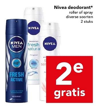 Aanbiedingen Nivea deodorant - Nivea - Geldig van 10/08/2014 tot 16/08/2014 bij Deen Supermarkten
