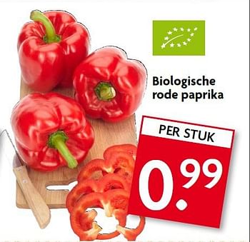 Aanbiedingen Biologische rode paprika - Huismerk - Deka Markt - Geldig van 10/08/2014 tot 16/08/2014 bij Deka Markt