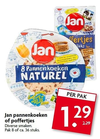 Aanbiedingen Jan pannenkoeken of poffertjes - Jan - Geldig van 10/08/2014 tot 16/08/2014 bij Deka Markt