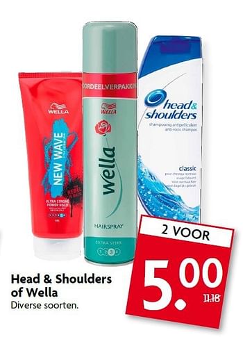 Aanbiedingen Head + shoulders of wella - Head &amp; Shoulders - Geldig van 10/08/2014 tot 16/08/2014 bij Deka Markt
