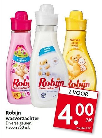 Aanbiedingen Robijn wasverzachter - Robijn - Geldig van 10/08/2014 tot 16/08/2014 bij Deka Markt